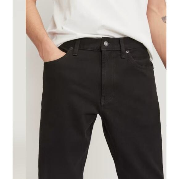NWT Everlane Mens Slim 4-Way Stretch Organic Jean Black 32x30 - Picture 2 of 16